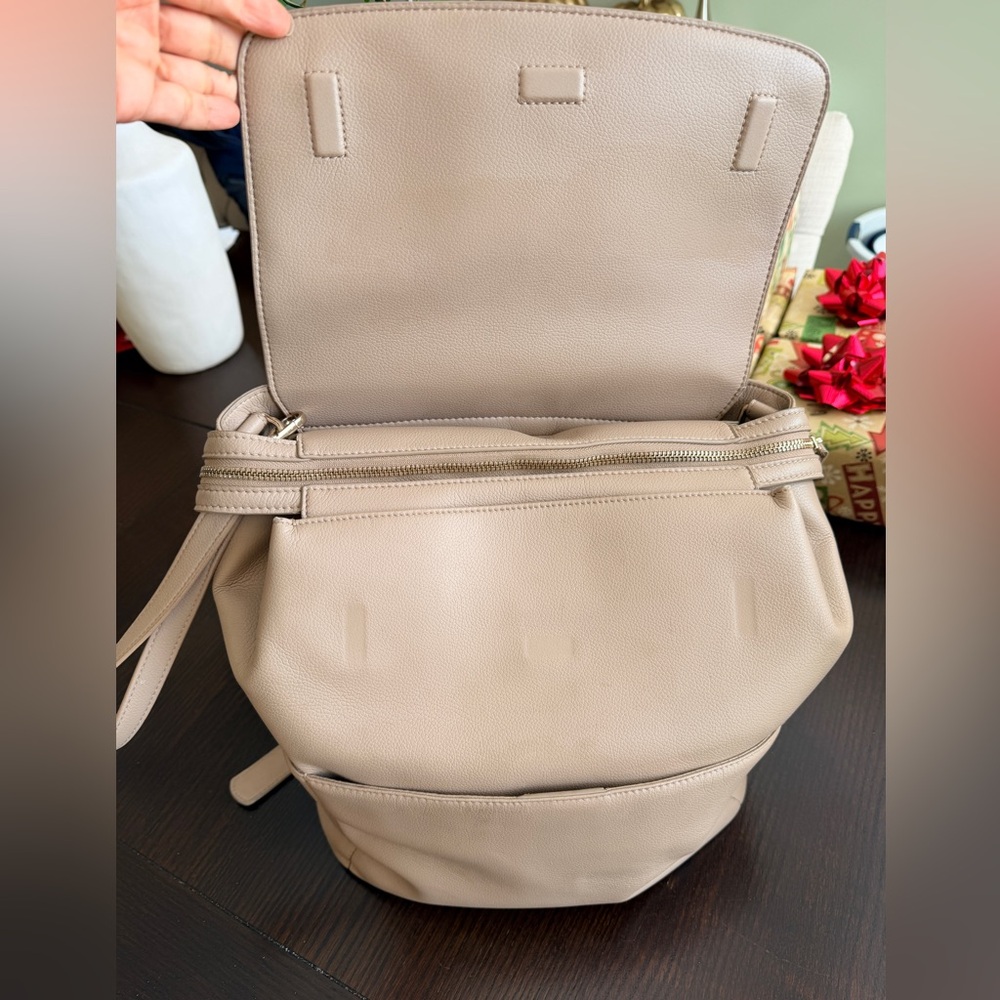 Mina Baie Kinney Diaper Bag Backpack Weekender in Sand Vegan Leather - Picture 7 of 15